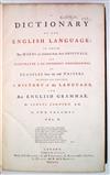 JOHNSON, SAMUEL. A Dictionary of the English Language.  2 vols.  1755